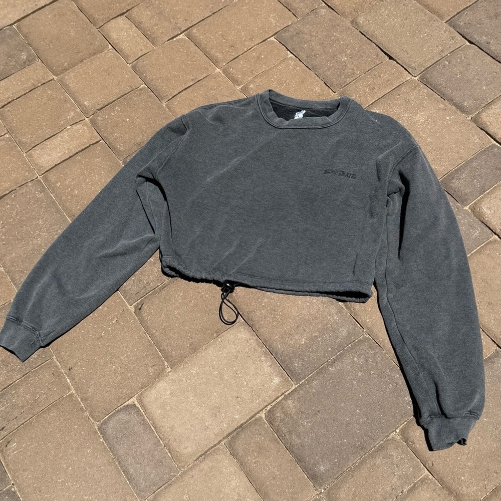 BDG Gray Cropped Relaxed Sweatshirt